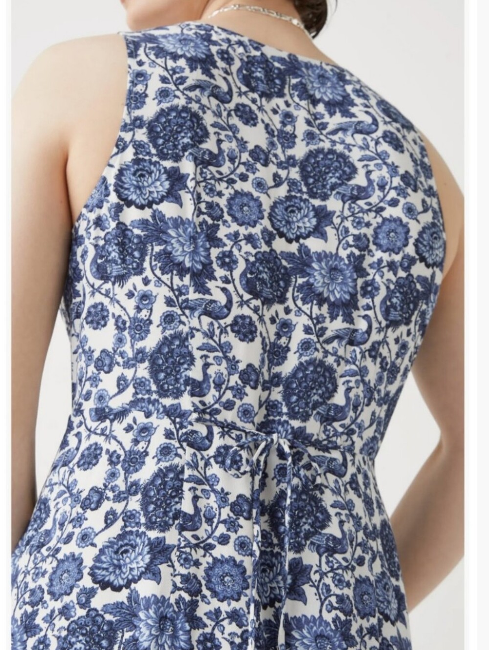 LOS ANGELES ATELIER & OTHER STORIES BLUE FLORAL MIDI DRESS SLEEVELESS SIZE 2 - Picture 3 of 16